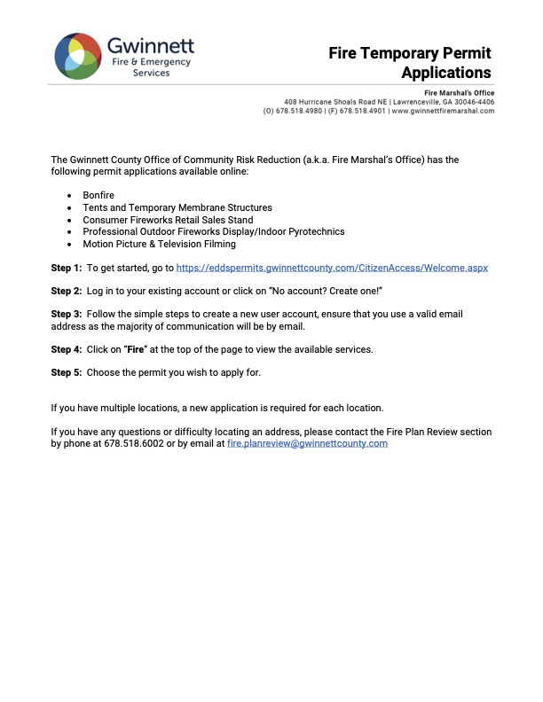 Fire Temporary Permit Online Application Guidesheet thumbnail